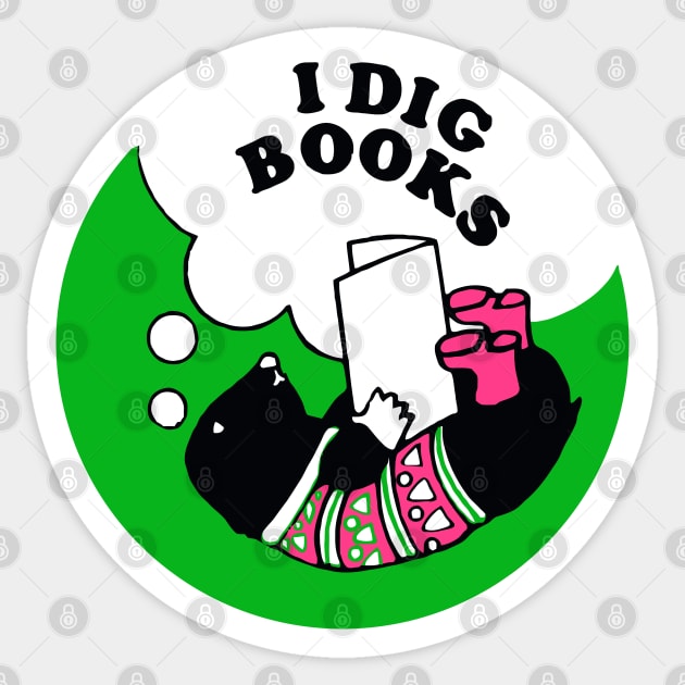 I Dig Books Sticker by katmargoli